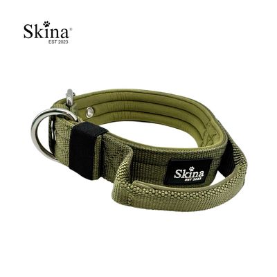 Halsband mit Haltegriff &amp; Rollschnalle &quot;Olive&quot;