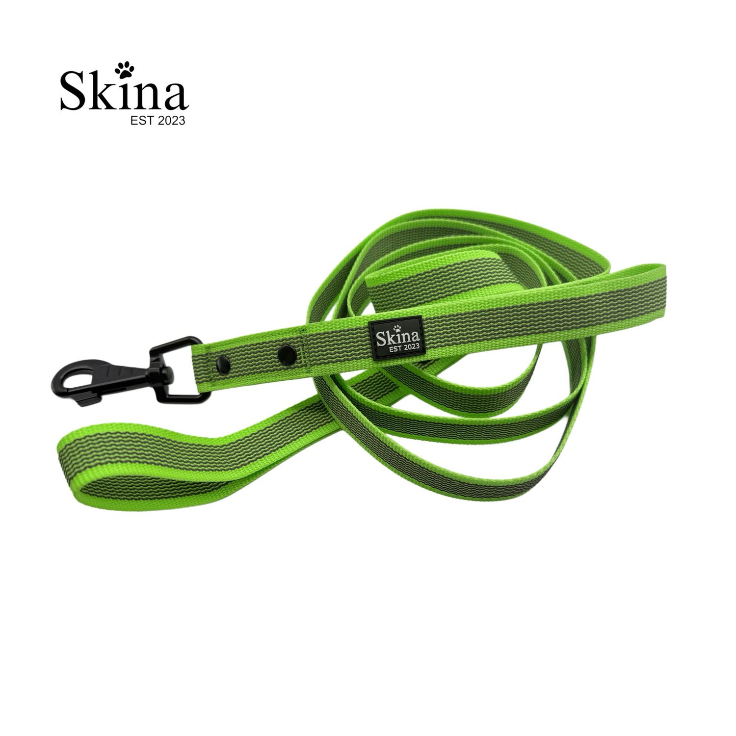 Skina Gummierte Hundeleine &quot;Neon Grün&quot;