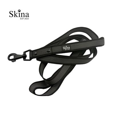 Skina Gummierte Hundeleine &quot;Schwarz/Schwarz&quot;