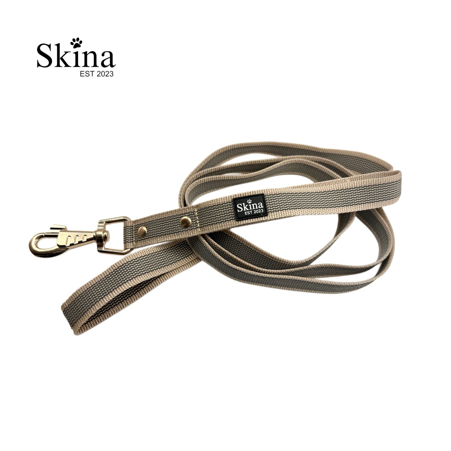 Skina Gummierte Hundeleine &quot;Beige&quot;