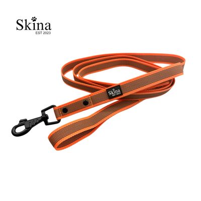 Skina Gummierte Hundeleine &quot;Neon Orange&quot;