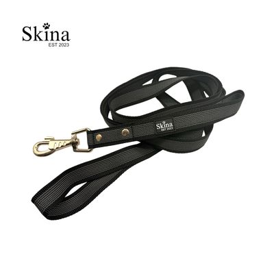 Skina Gummierte Hundeleine &quot;Schwarz/Gold&quot;