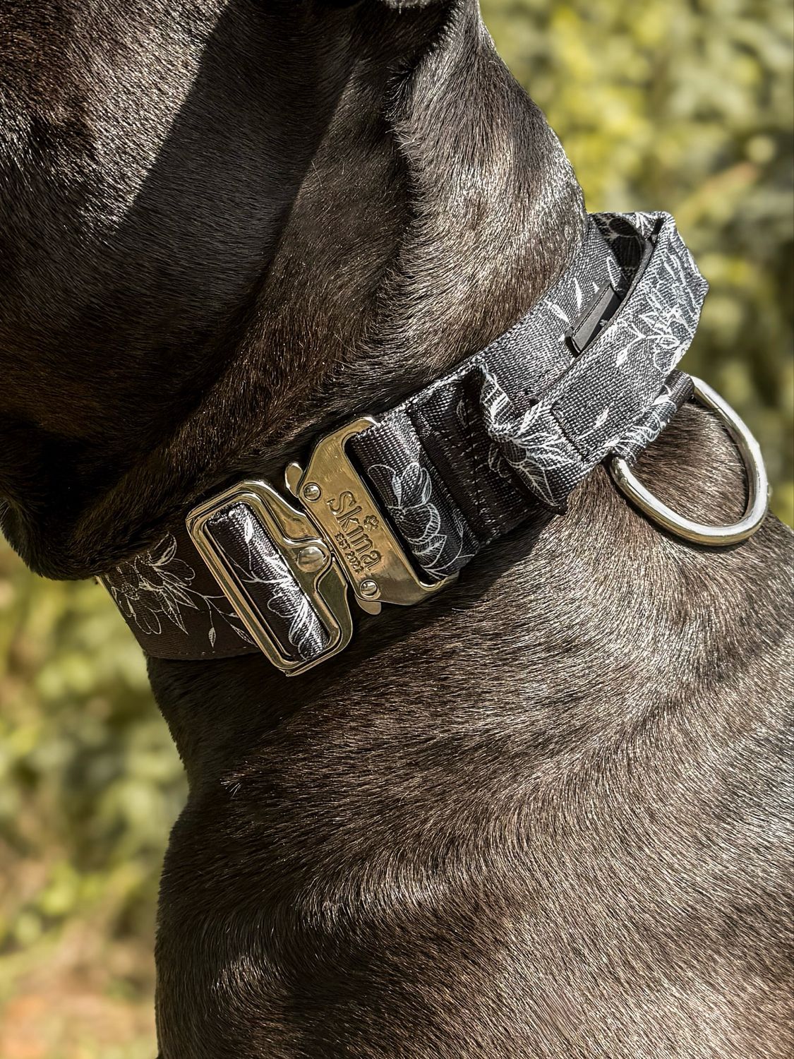 Taktisches Halsband mit Sicherheitsschnalle &amp; Haltegriff &quot;FLOWER&quot;