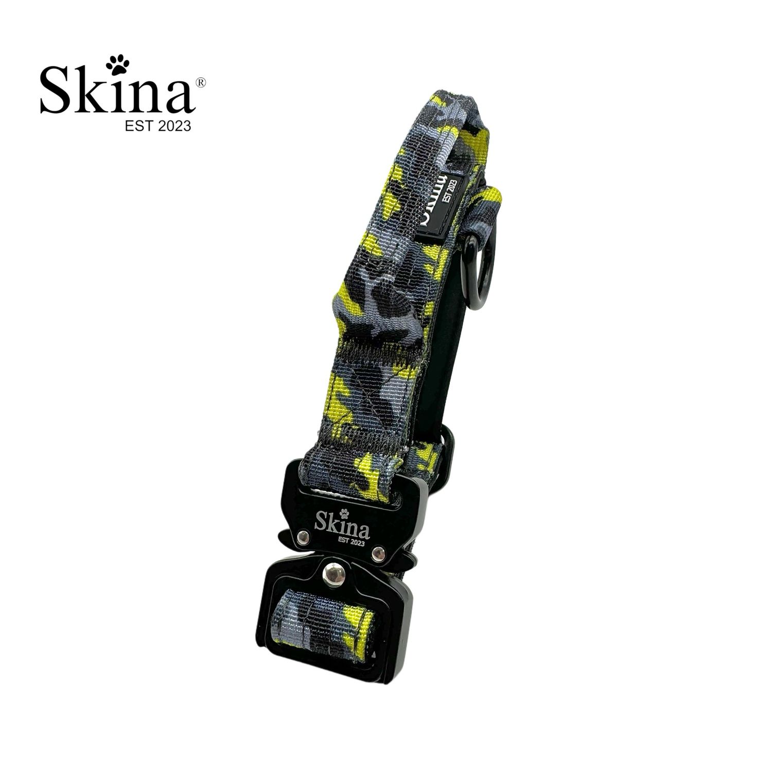 Skina Halsband für kleine Hunde "Gelbes Camouflage"