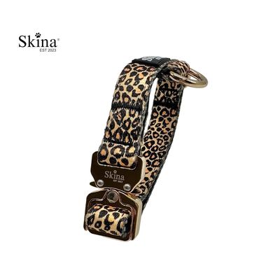 Skina Halsband für kleine Hunde "Leo Muster Gold" Skina Halsband für kleine Hunde "Leo Muster Gold"