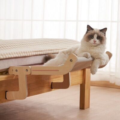 Sturdy Cat Window Perch Wooden Assembly Hanging Bed Cotton Canvas Easy Washable Multi-Ply Plywood Hot Selling Hammock