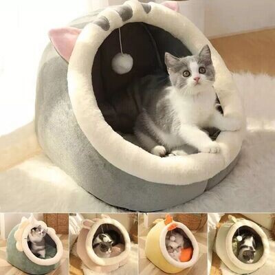 Warm Pet Basket Cozy Kitten Lounger Cushion Cat House Tent Soft Sweet Cat Bed