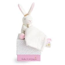 Pearl Bunny Baby Plush Animal Doudou Blanket