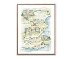 Watercolor Story Map Art Print
