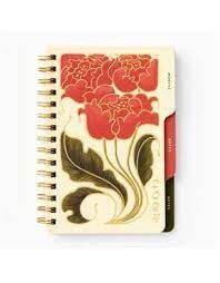 2024 Paper Source Nouveau Floral 3 Tab Spiral Planner