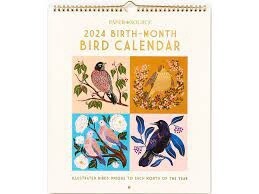 2024 Foil Birth-Month Bird Wall Calendar