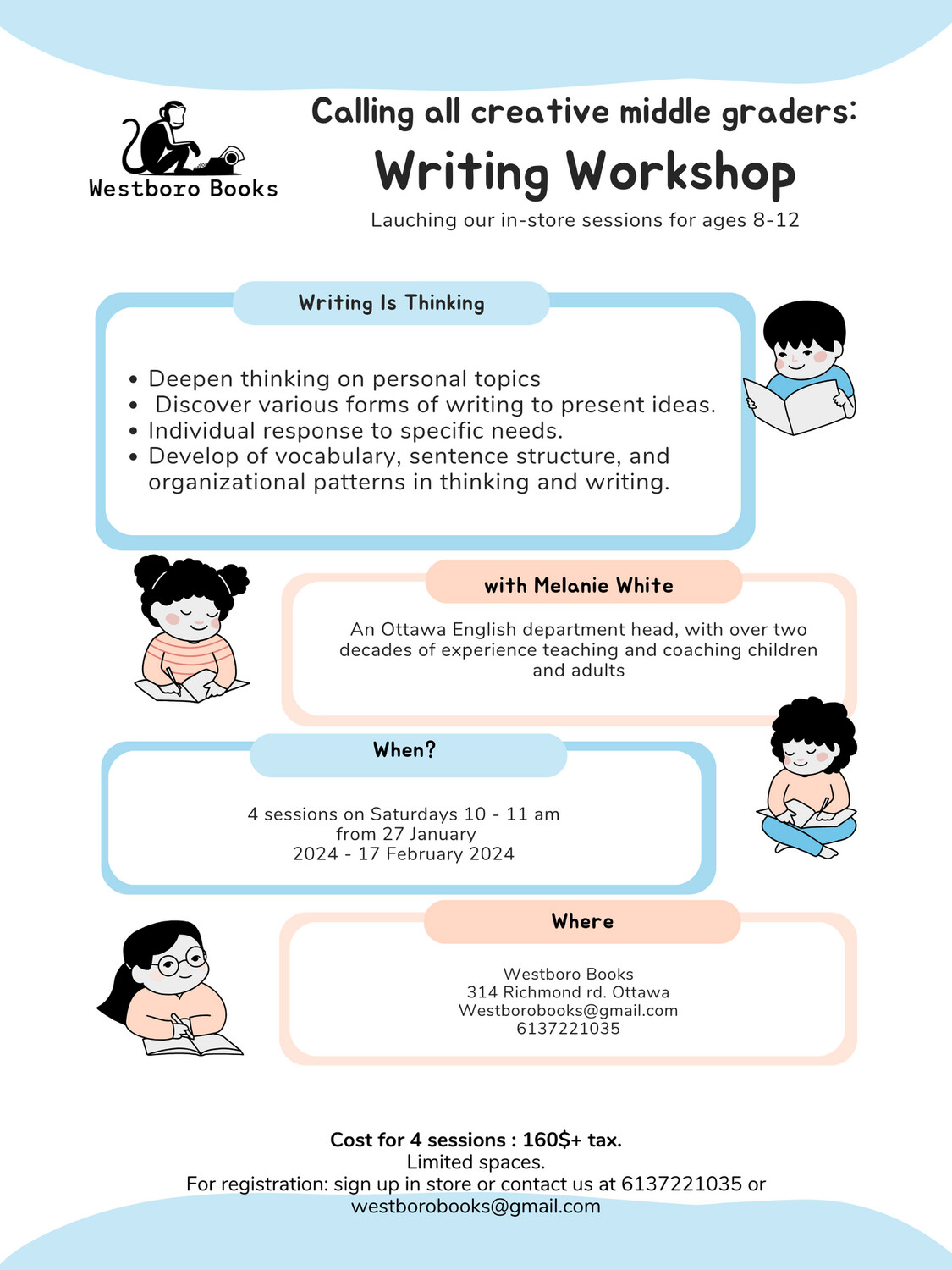 Middle grade Workshop -April