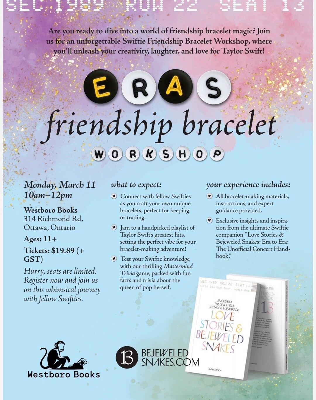 Eras friendship bracelet Workshop!