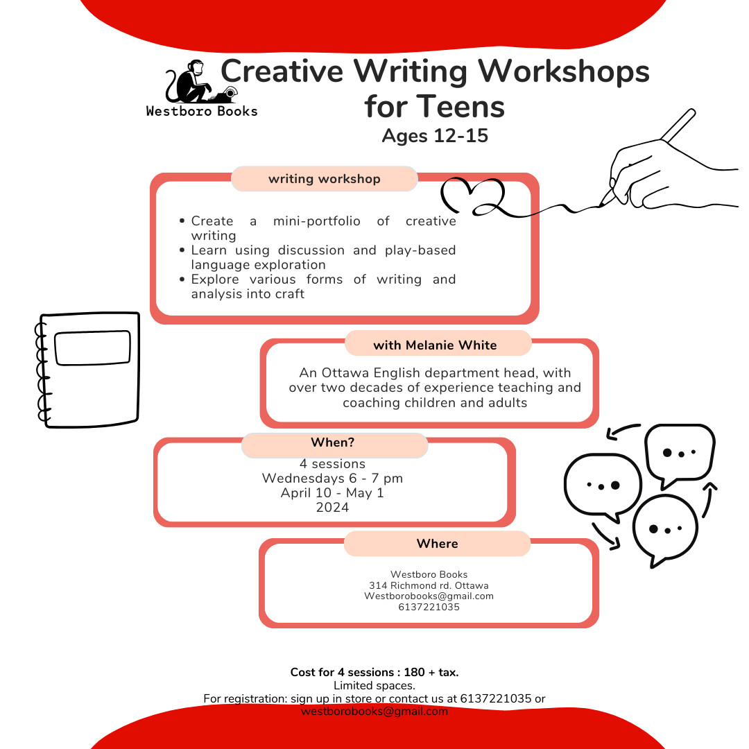 Creative Writing Workshops for Teens - April