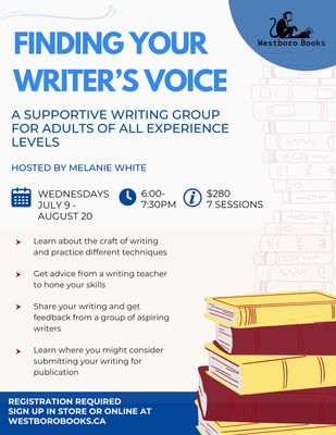 Finding Your Writer&#39;s Voice- Adult Workshop Summer 2025