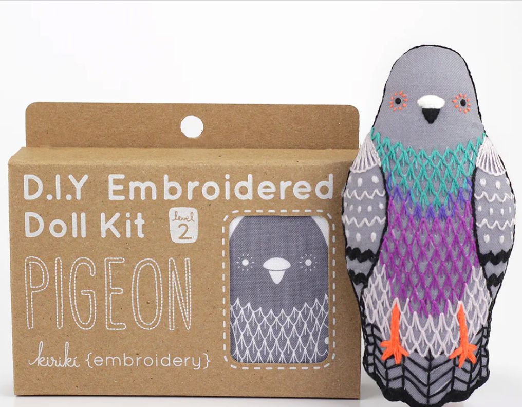Embroidered Doll Kit: Pigeon (Level 2)
