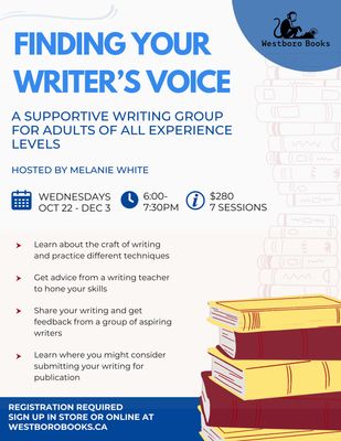 Finding Your Writer&#39;s Voice- Adult Workshop Fall 2025