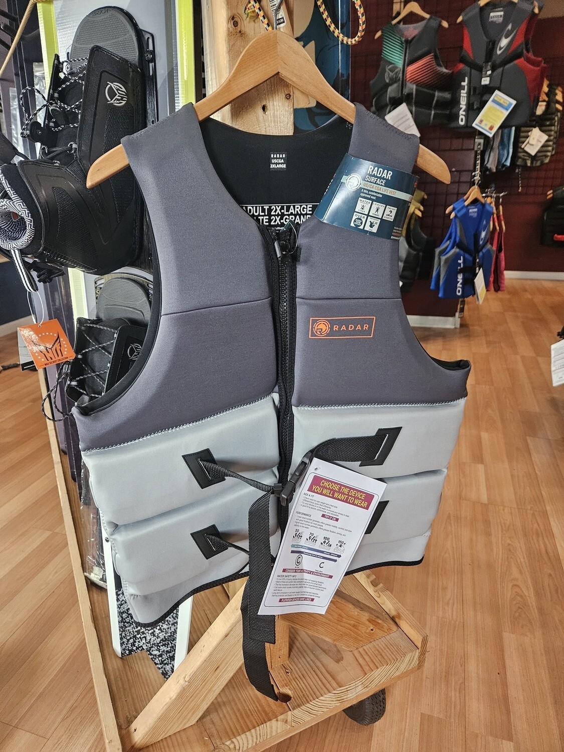 Radar Surface Life Vest - Slate Grey/ Cool Grey, Size: 2X-Large