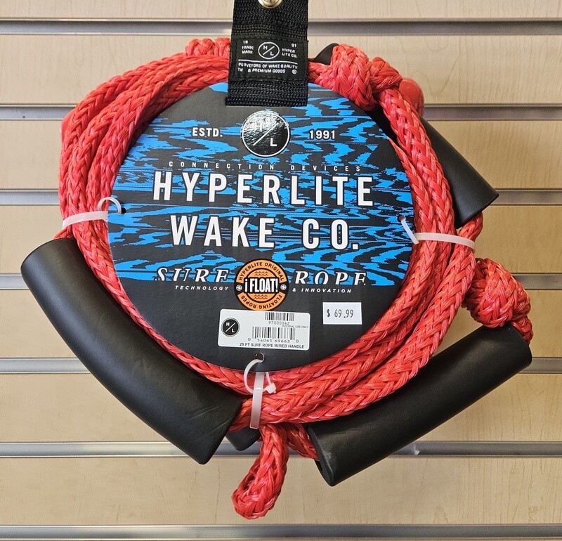 Hyperlite 25 ft Surf Rope w/Red Handle