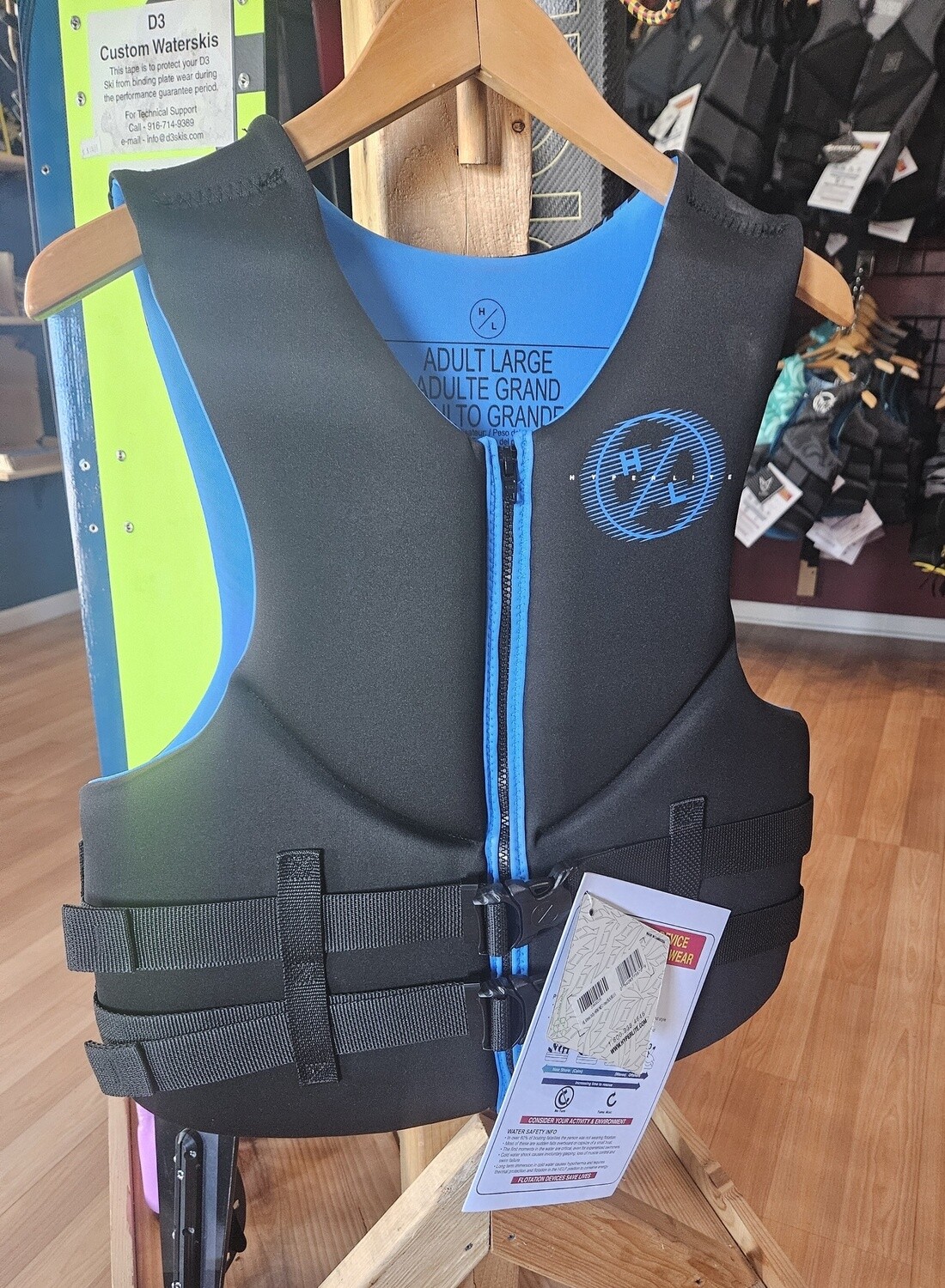Hyperlite Men&#39;s Indy HRM Neo Vest Black and Blue, Size: Large