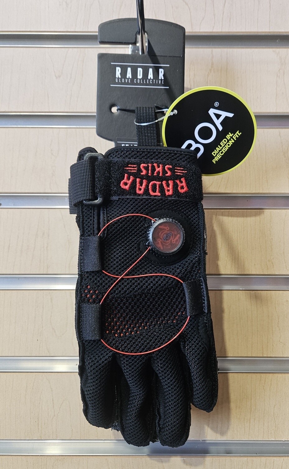 Radar Airknit - K Boa Inside-Out Glove Black and Red, Size: XX-Large