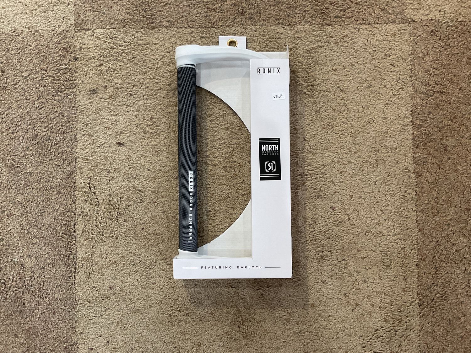 Ronix North Dyneema BarLock Handle- Hide Grip 1.25 in Dia- Blk/Wht
