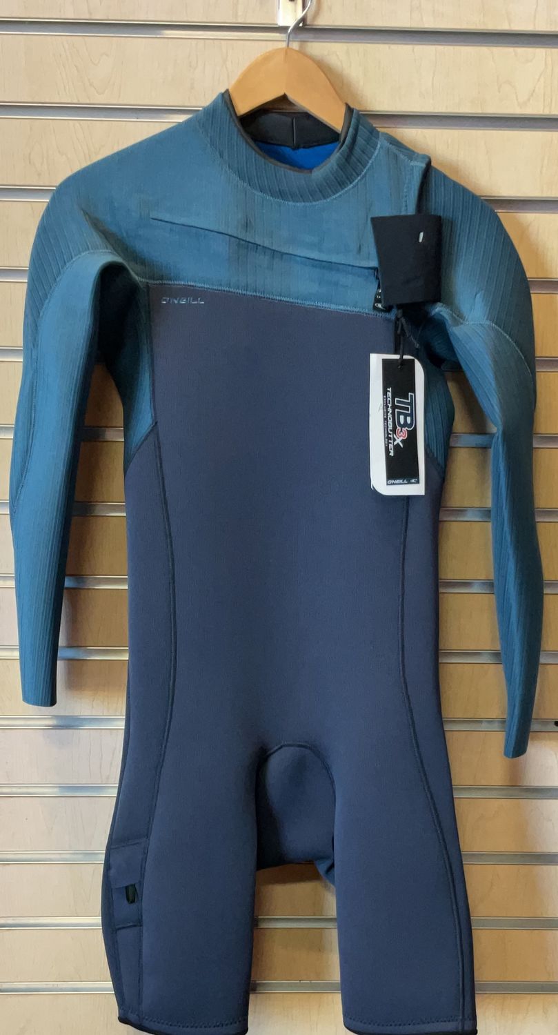 O’Neill Hyperfreak 2mm CZ LS Spring GUNMTL/CADETBLU (Various Sizes), Size: Medium