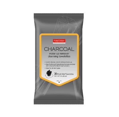 Purederm Charcoal Make-up Remover Cleansing Towelettes