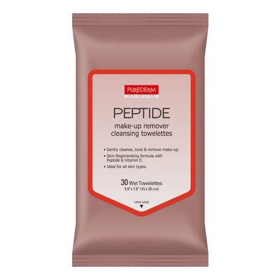 PUREDERM Make-up Remover Cleansing Towelettes PEPTIDE