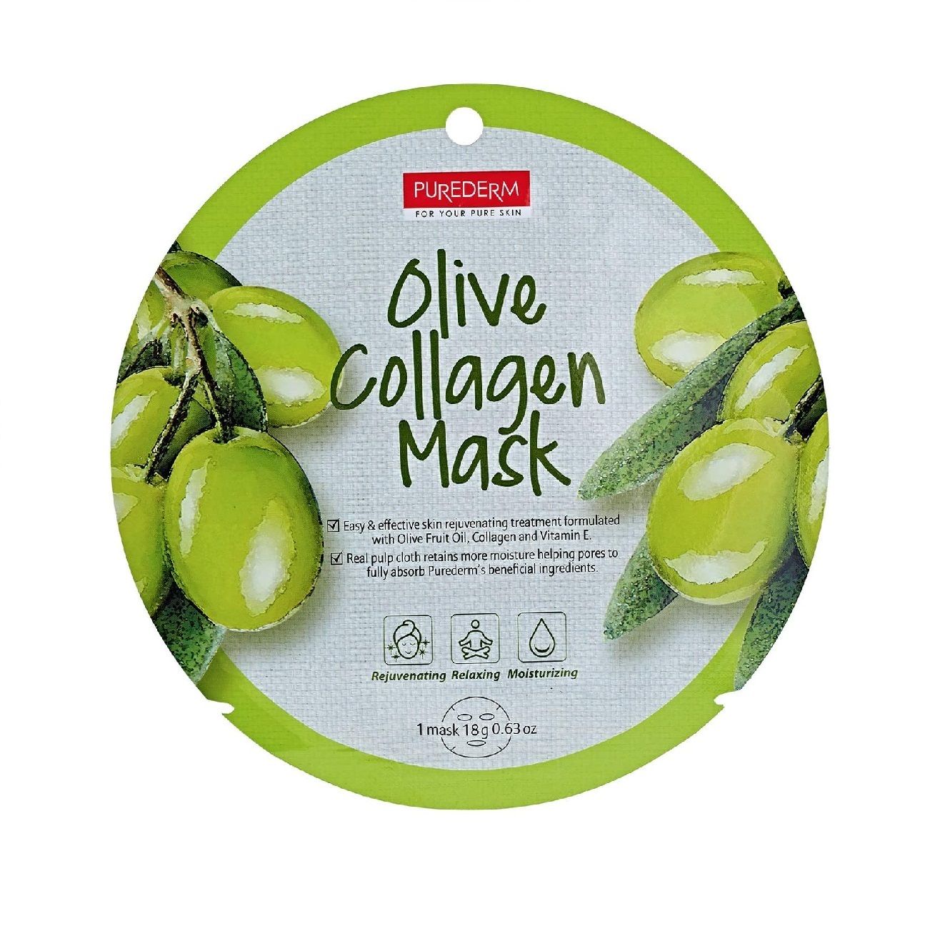 Purederm Olive Collagen Mask 1 Sheet