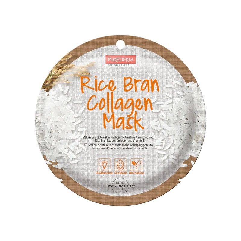 Purederm Rice Bran Collagen Mask 1 Sheet