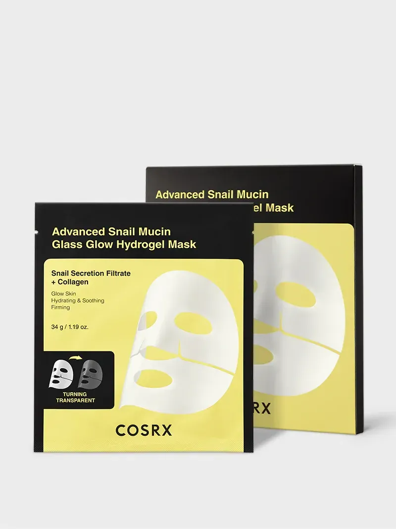 COSRX Advanced Snail Mucin Glass Glow Hydrogel Face Masks Skincare