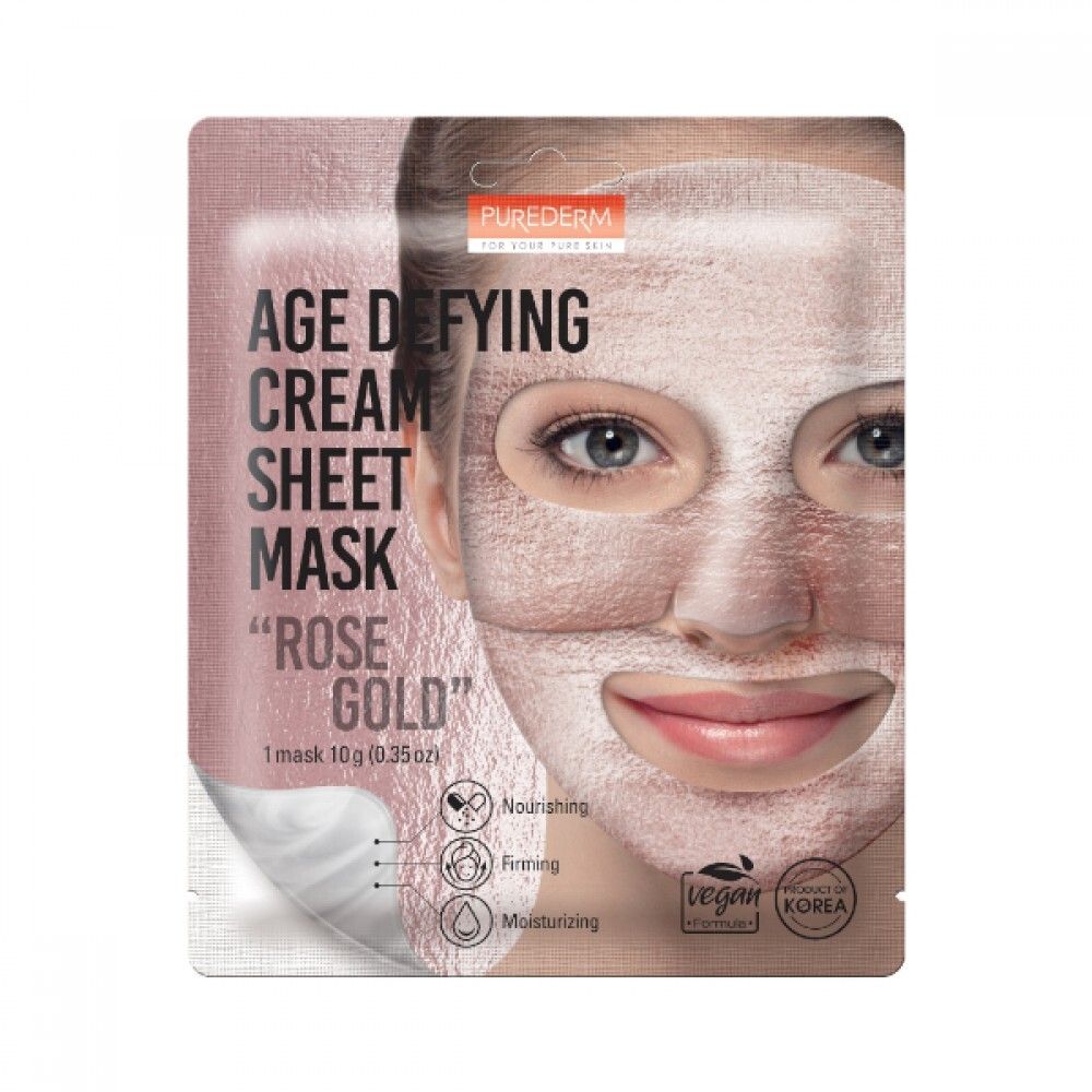 Purederm Age Defying Cream Sheet Mask Rose Gold