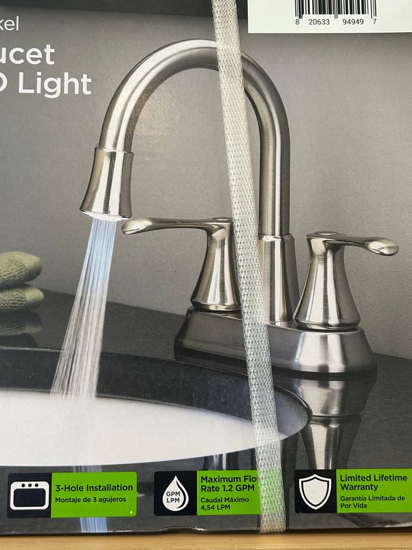 LED Lavatory faucet Brushed Nickel