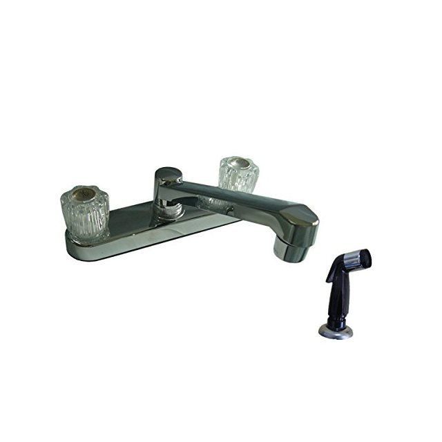 FAUCET KITCHEN CHROME 8" W/SPRAY