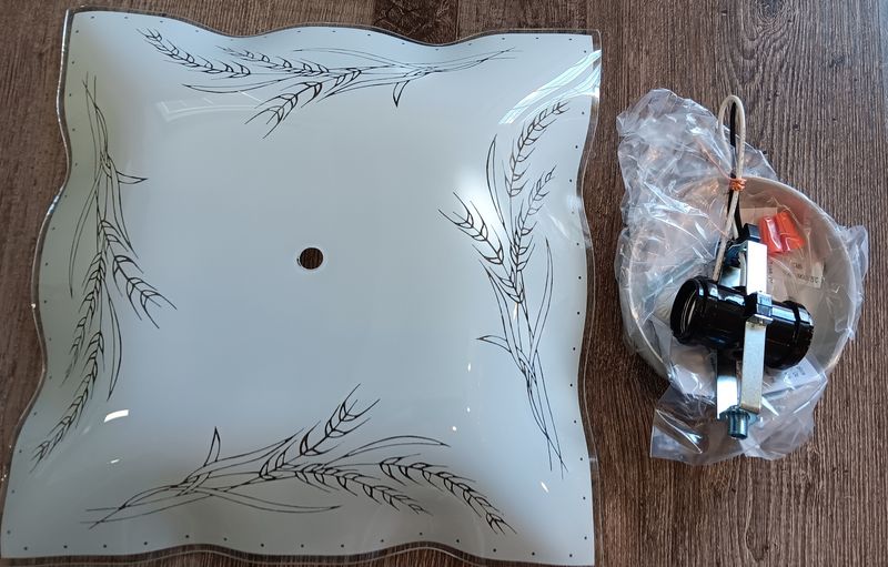 Square Glass Shade w/base