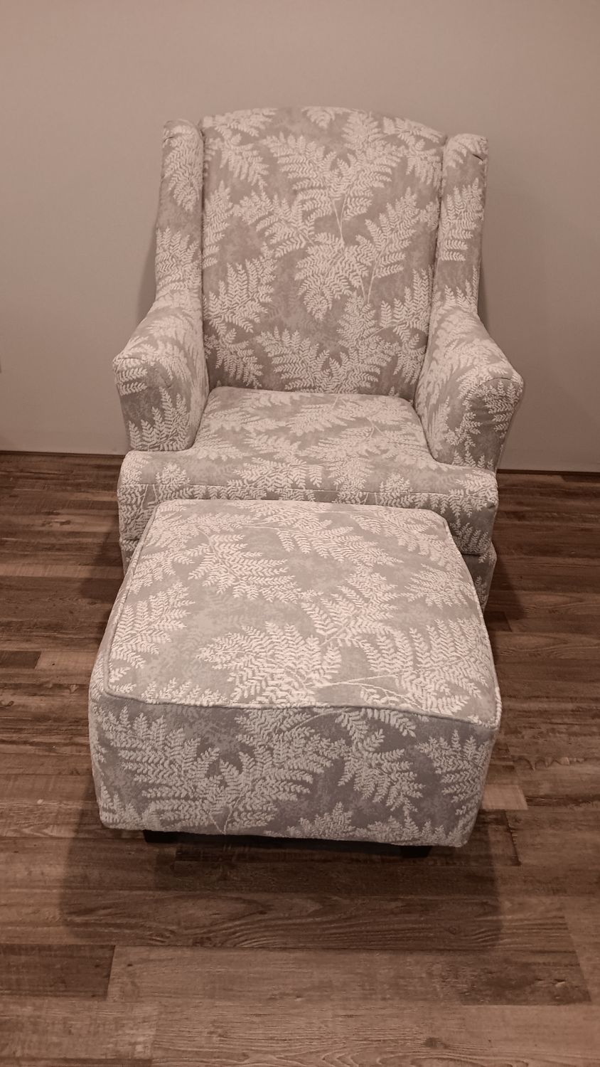 Fernvalley BlueGrey Ottoman