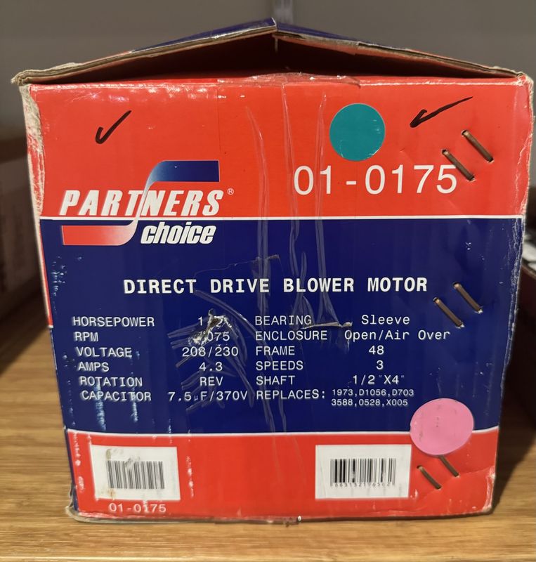 1/2 HP BLOWER MOTOR