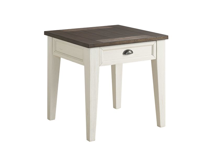 Cayla End Table Dark Oak/White