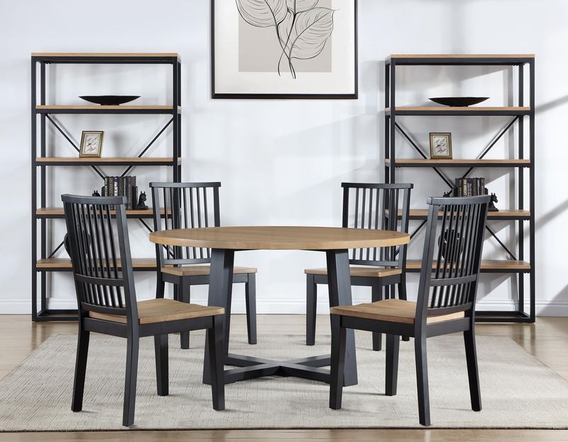 Magnolia Black Round Table Set