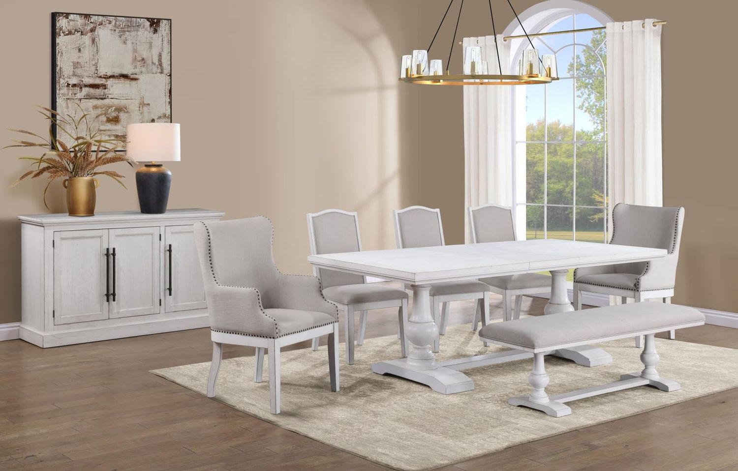 Warren White Rectangle Dining Table Top