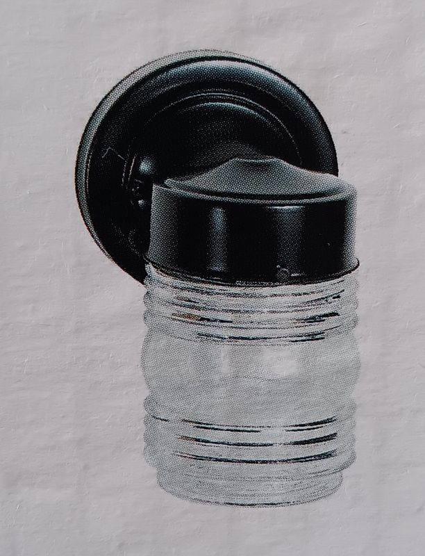 Black Porch Light w/Globe
