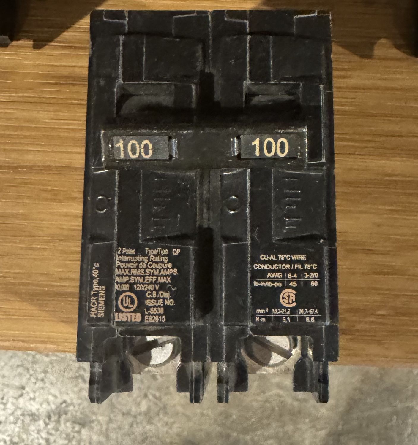 100 AMP DP BREAKER, name: 100 AMP DB BREAKER