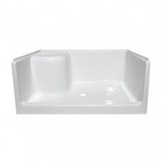48x34 Lyons LH Seat Shower Pan White
