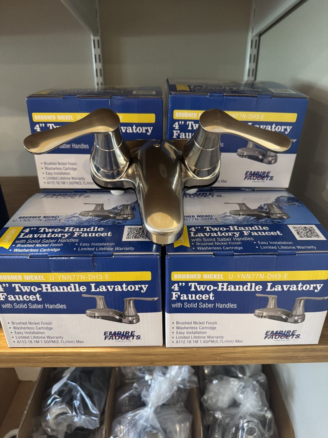 4" 2 Handle Lav. Faucet w/ solid saber handles