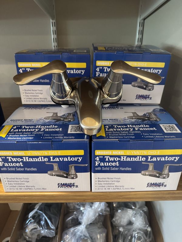 4 4" 2 Handle Lav. Faucet w/ solid saber handles