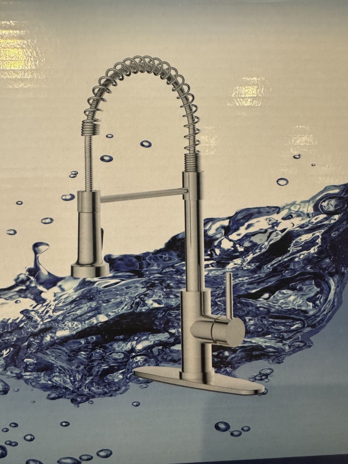 High Arch Coiled Kitchen Faucet-Brushed Nickle