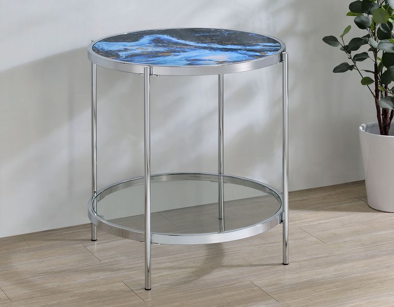 Averie Reversible Round End Table Averie Reversible Round End Table