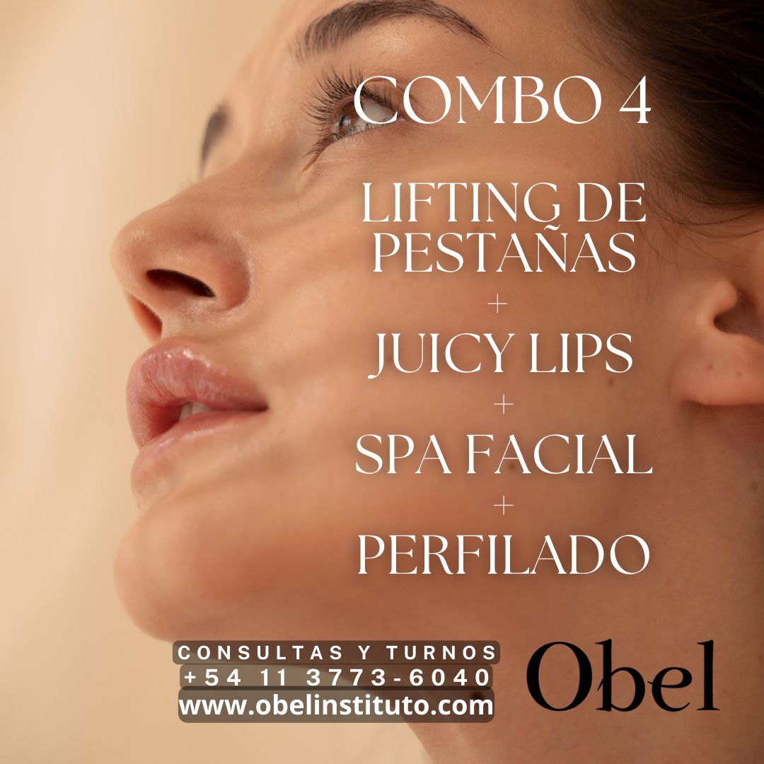 COMBO 4 - Lifting de pestañas +juicy lips+Spa facial+perfilado de cejas
