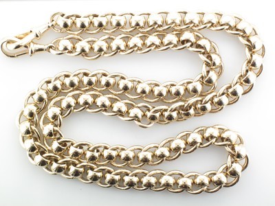 Gents heavy 9 carat rollerball curb chain